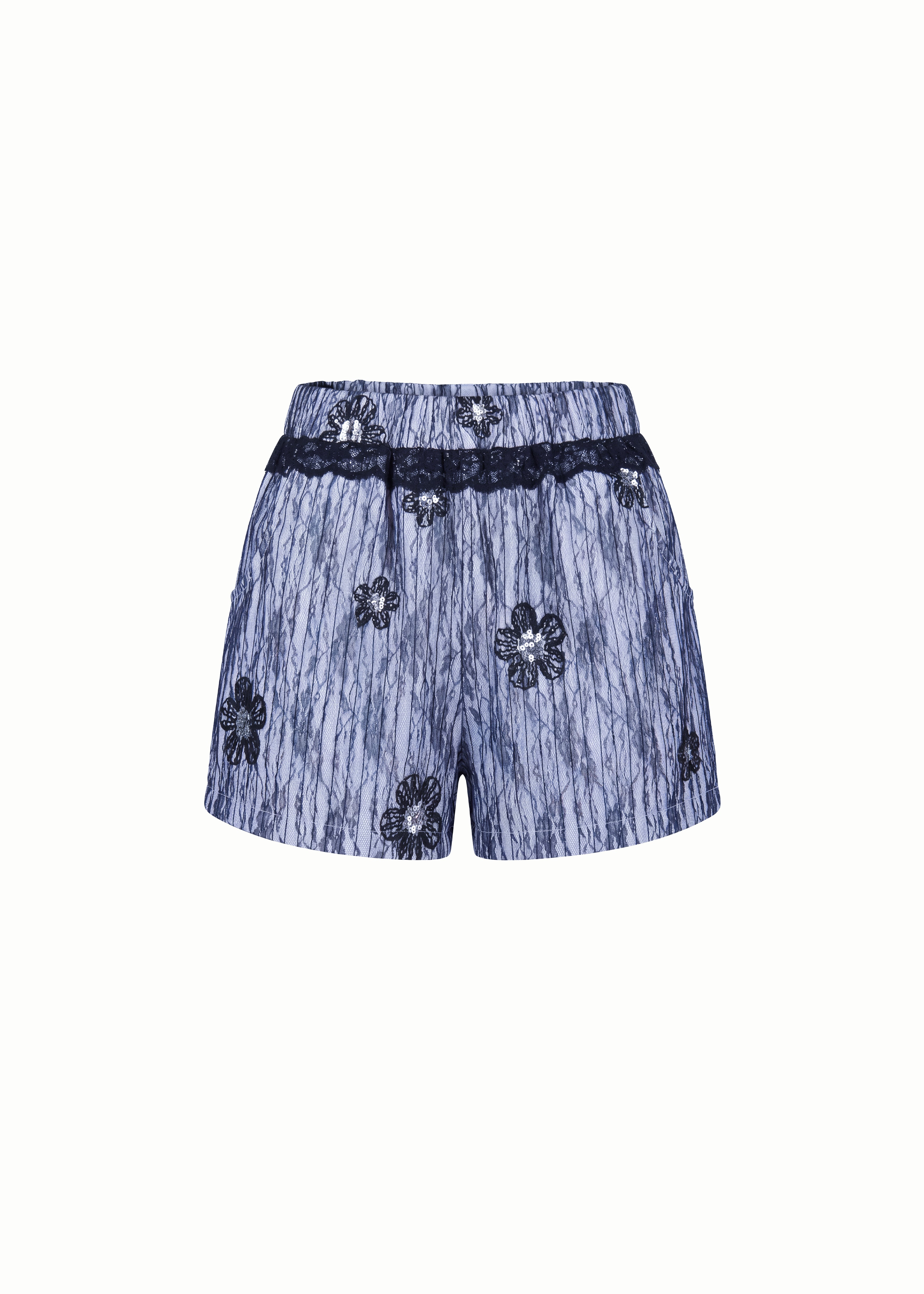 Lace-Trim Boxer Lounge Shorts