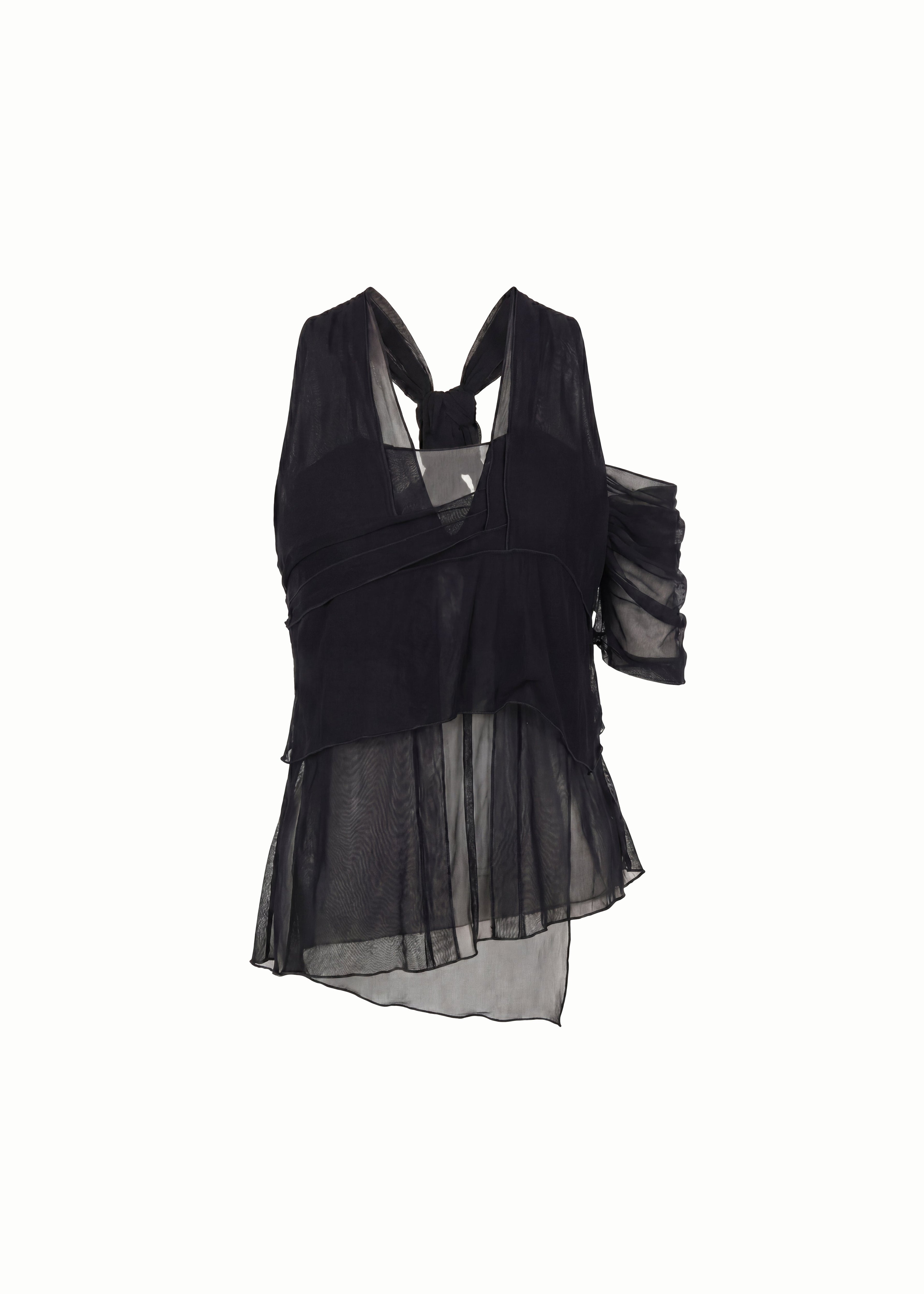 Square Neck Silk Top Sleeveless