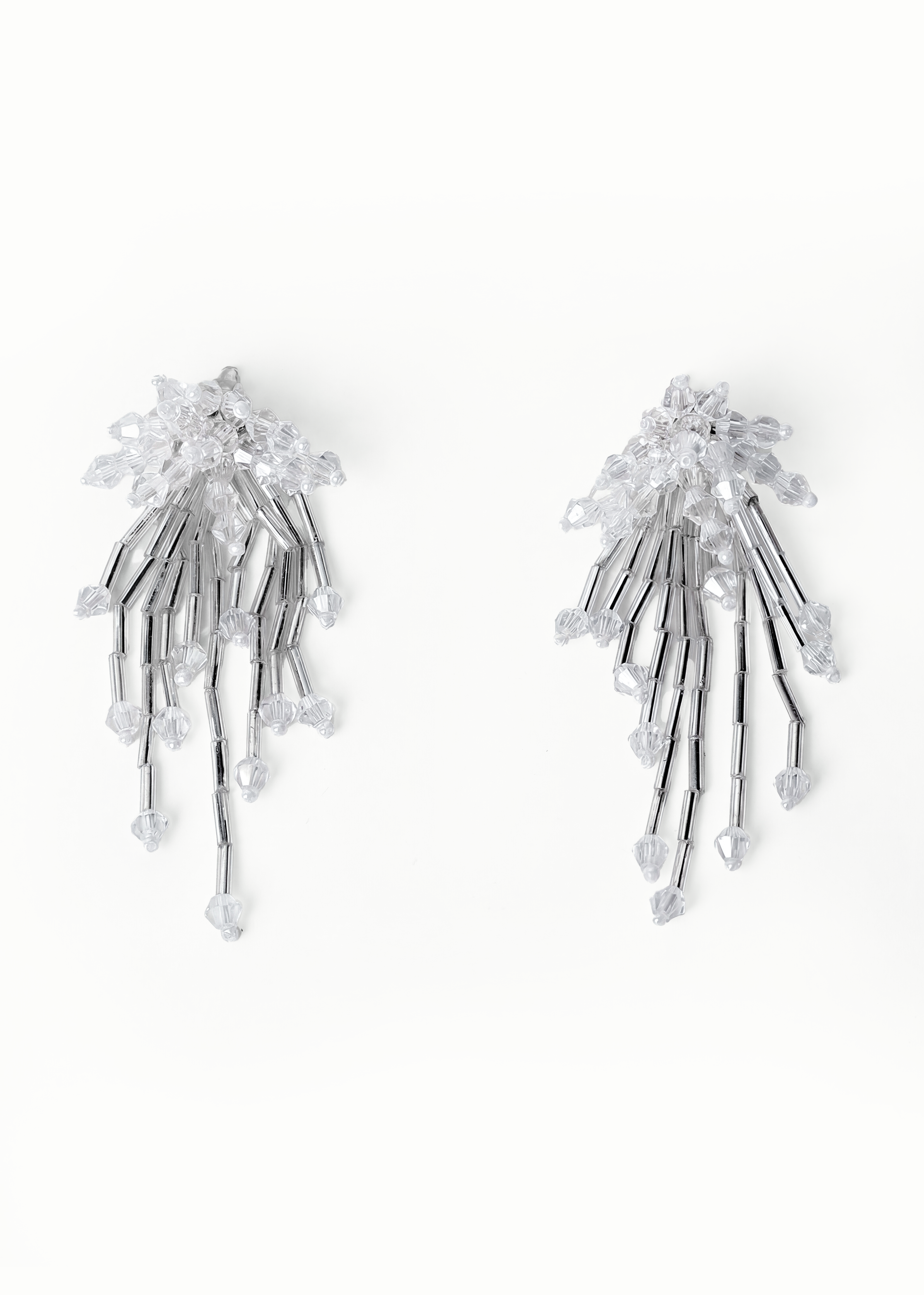 Beaded Lustrous Alloy Fringe Drop Earrings
