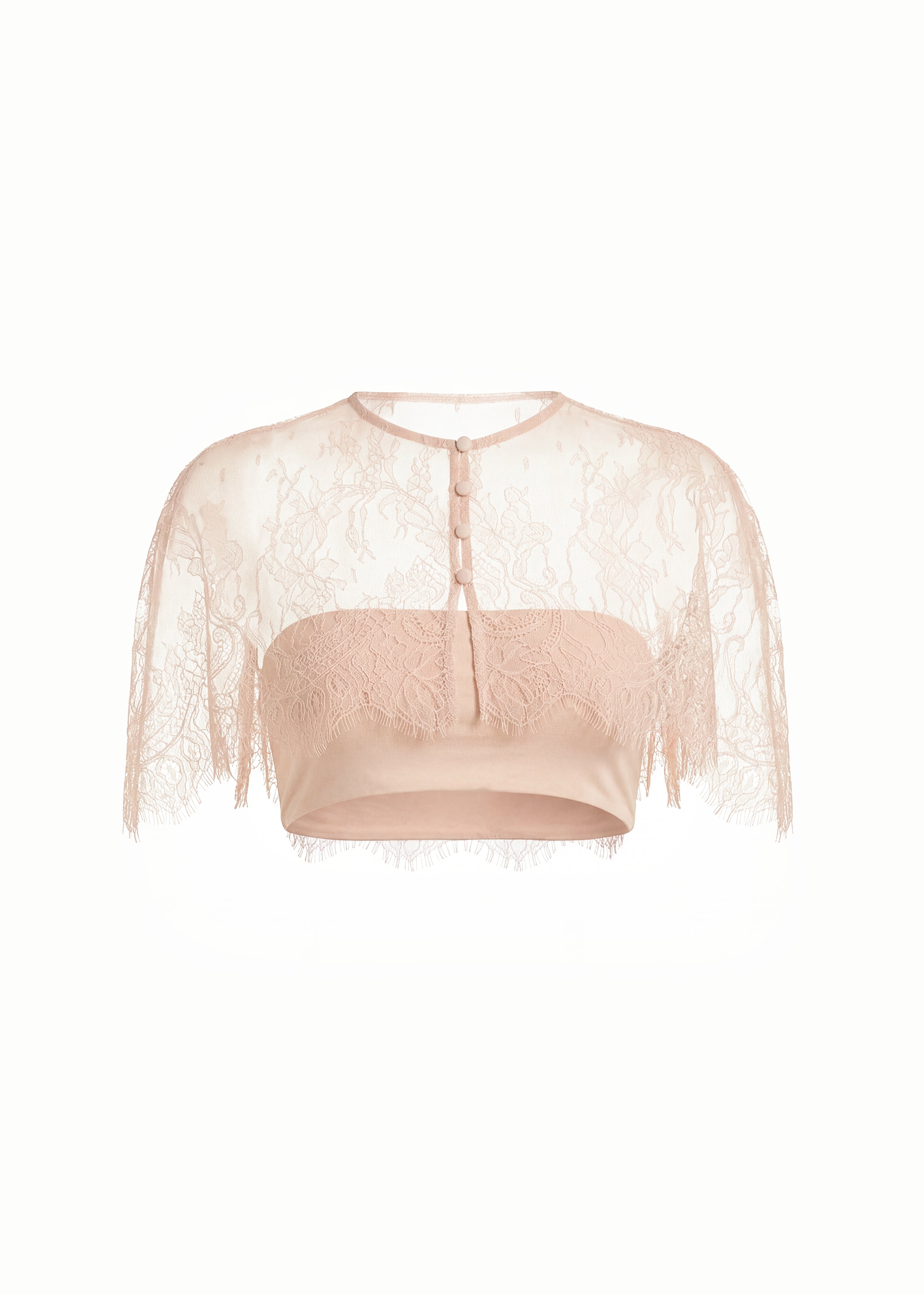 Scalloped Lace Mini Capet Top Bandeau Set