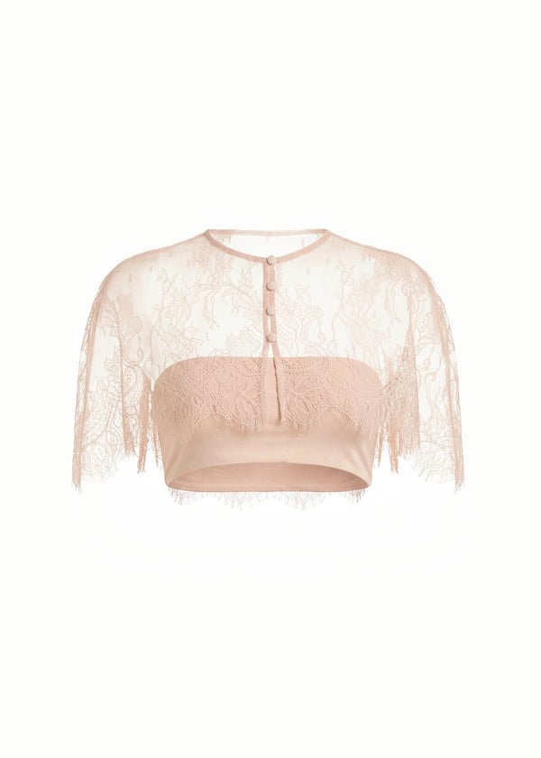 Scalloped Lace Mini Capet Top Bandeau Set