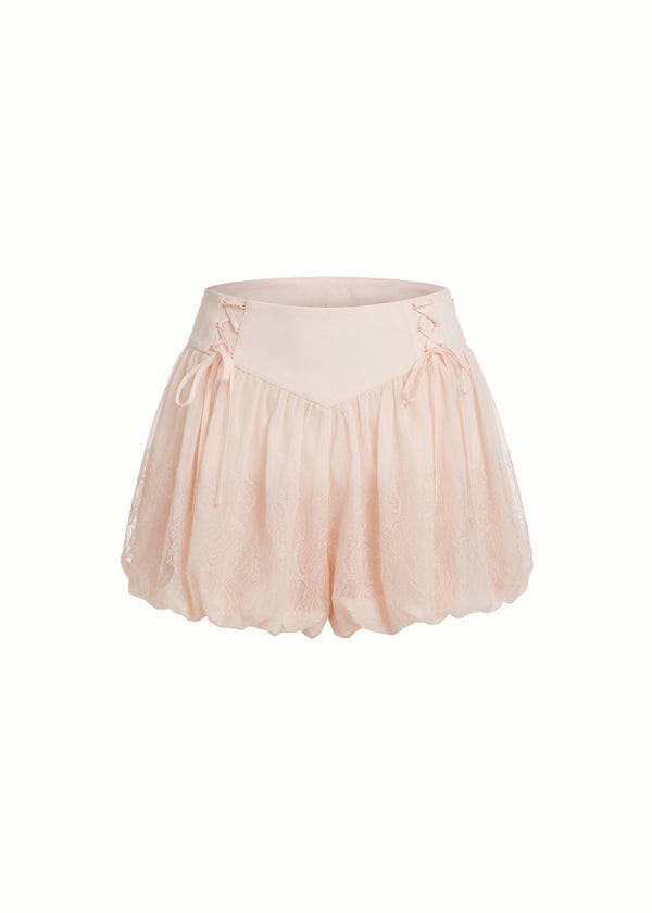 Pink Balloon Shorts with Ballet Bow
