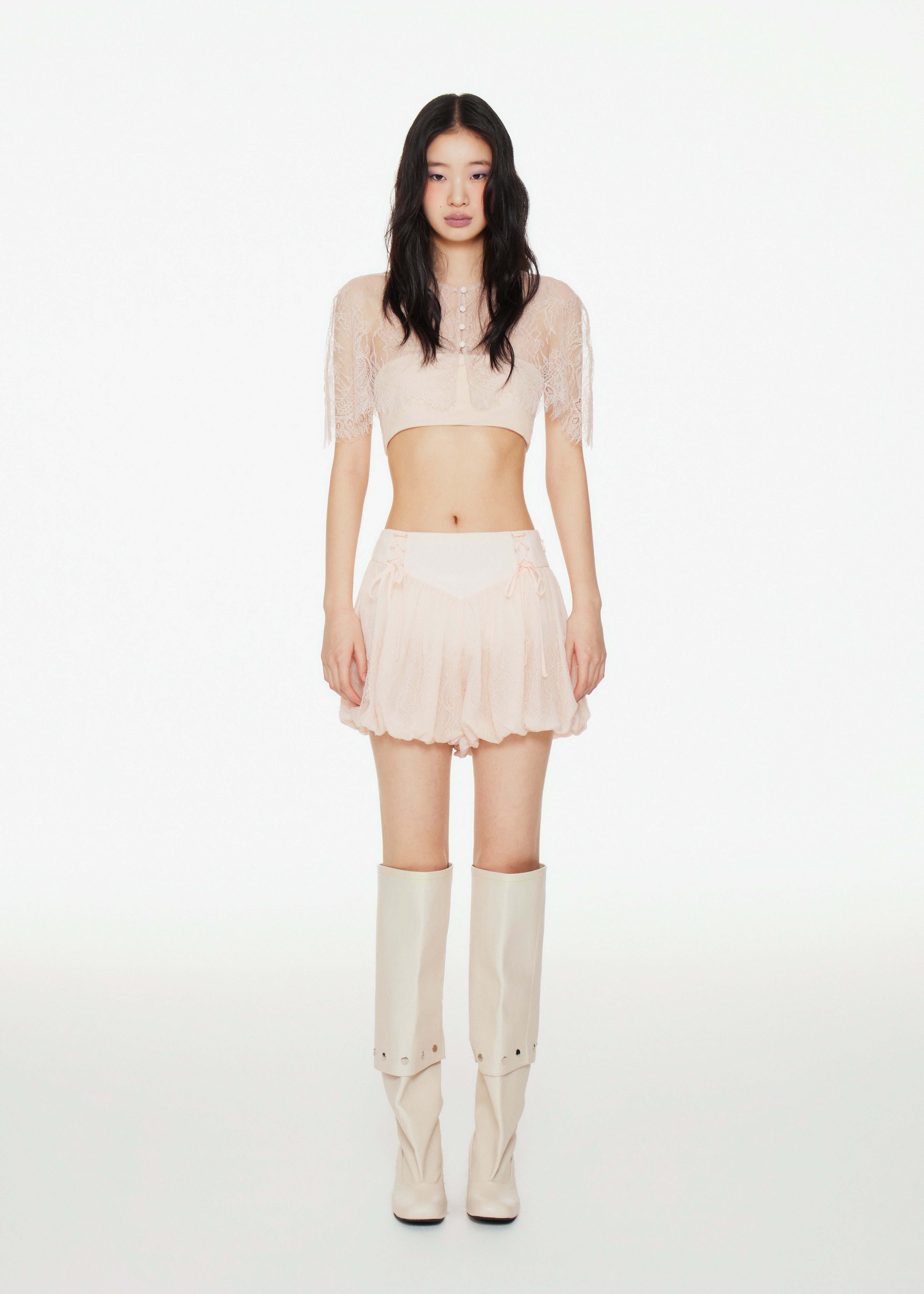 Scalloped Lace Mini Capet Top Bandeau Set