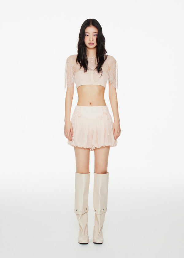 Scalloped Lace Mini Capet Top Bandeau Set