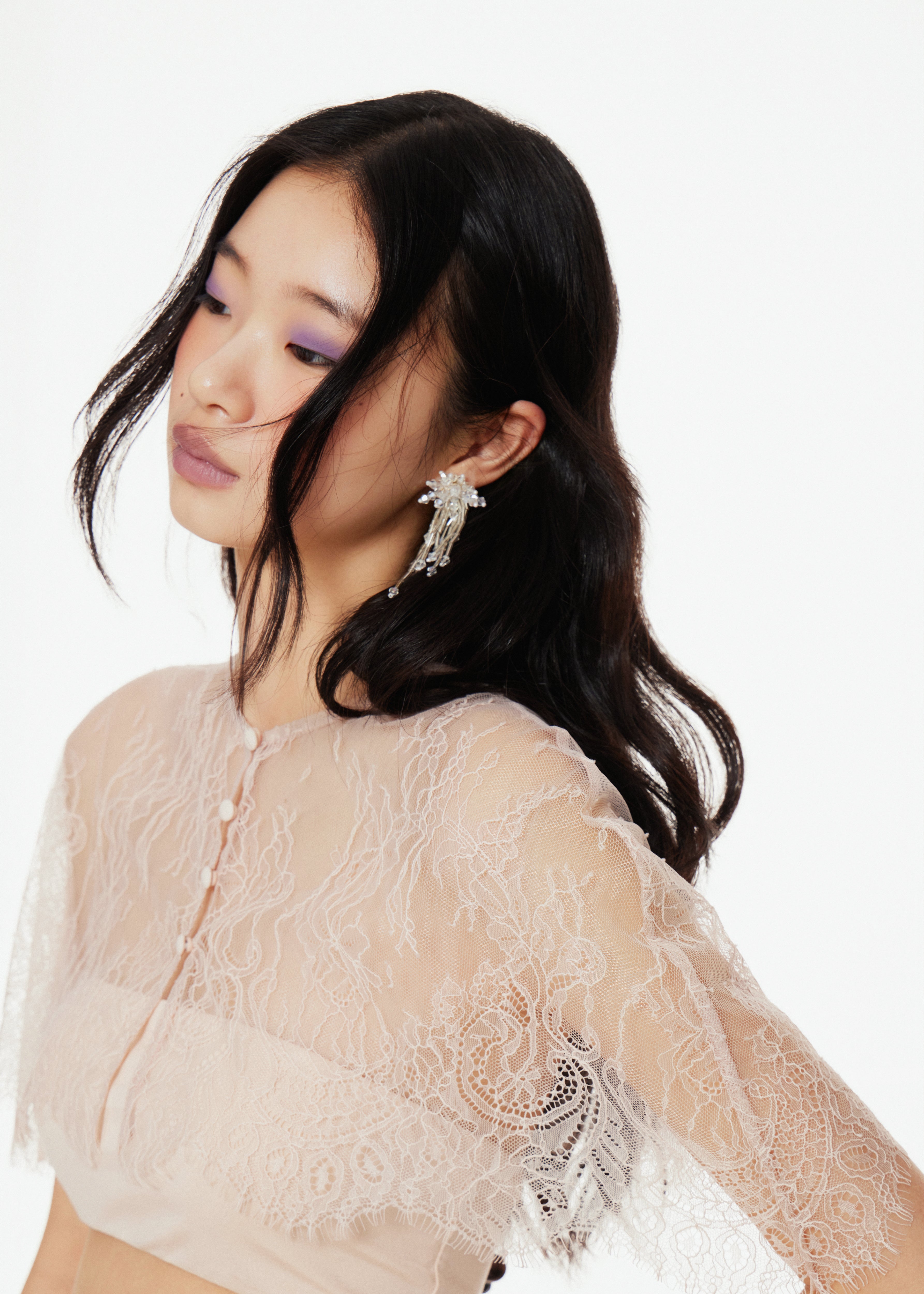 Beaded Lustrous Alloy Fringe Drop Earrings