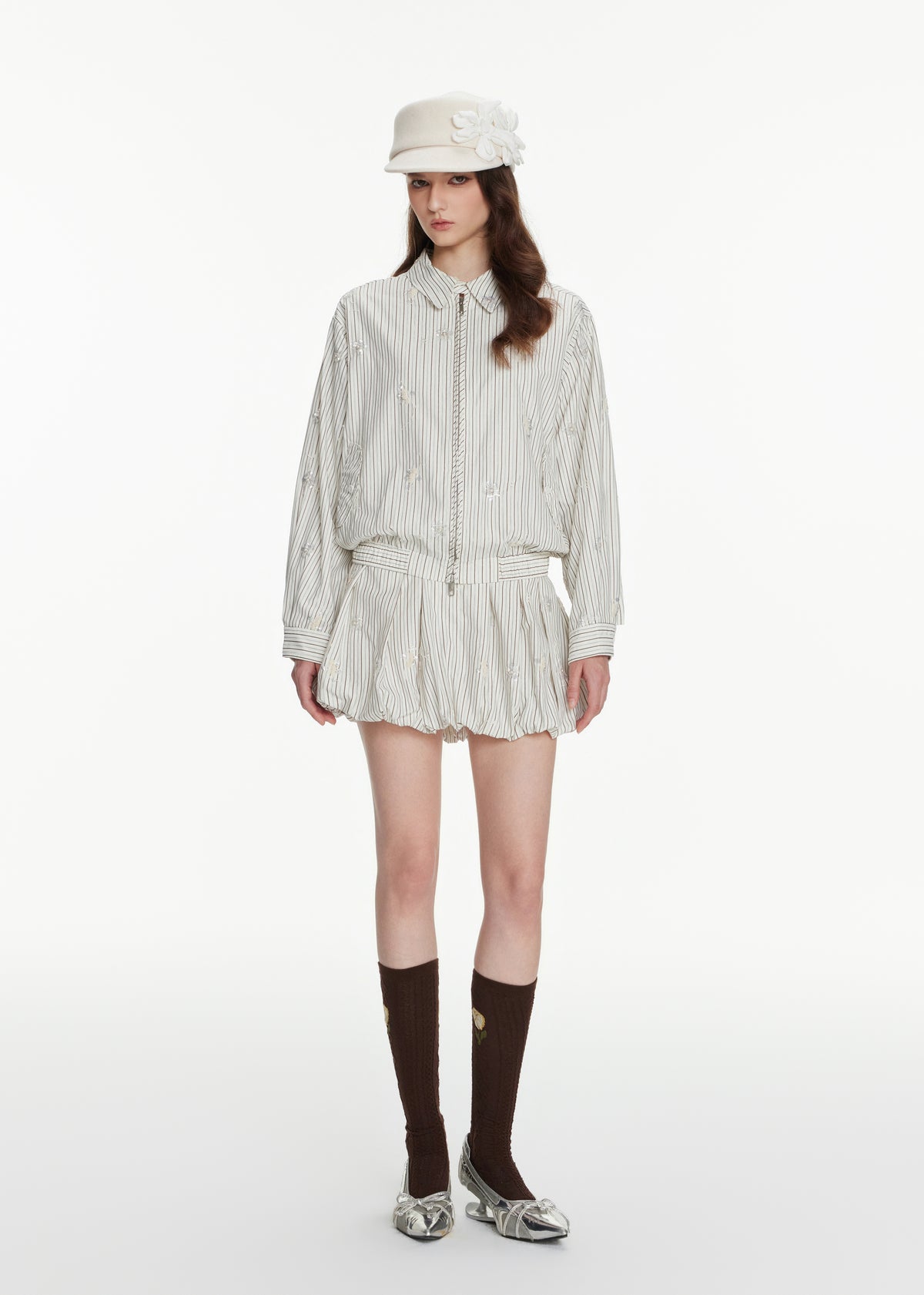 Etoile Striped Balloon Mini Skirt