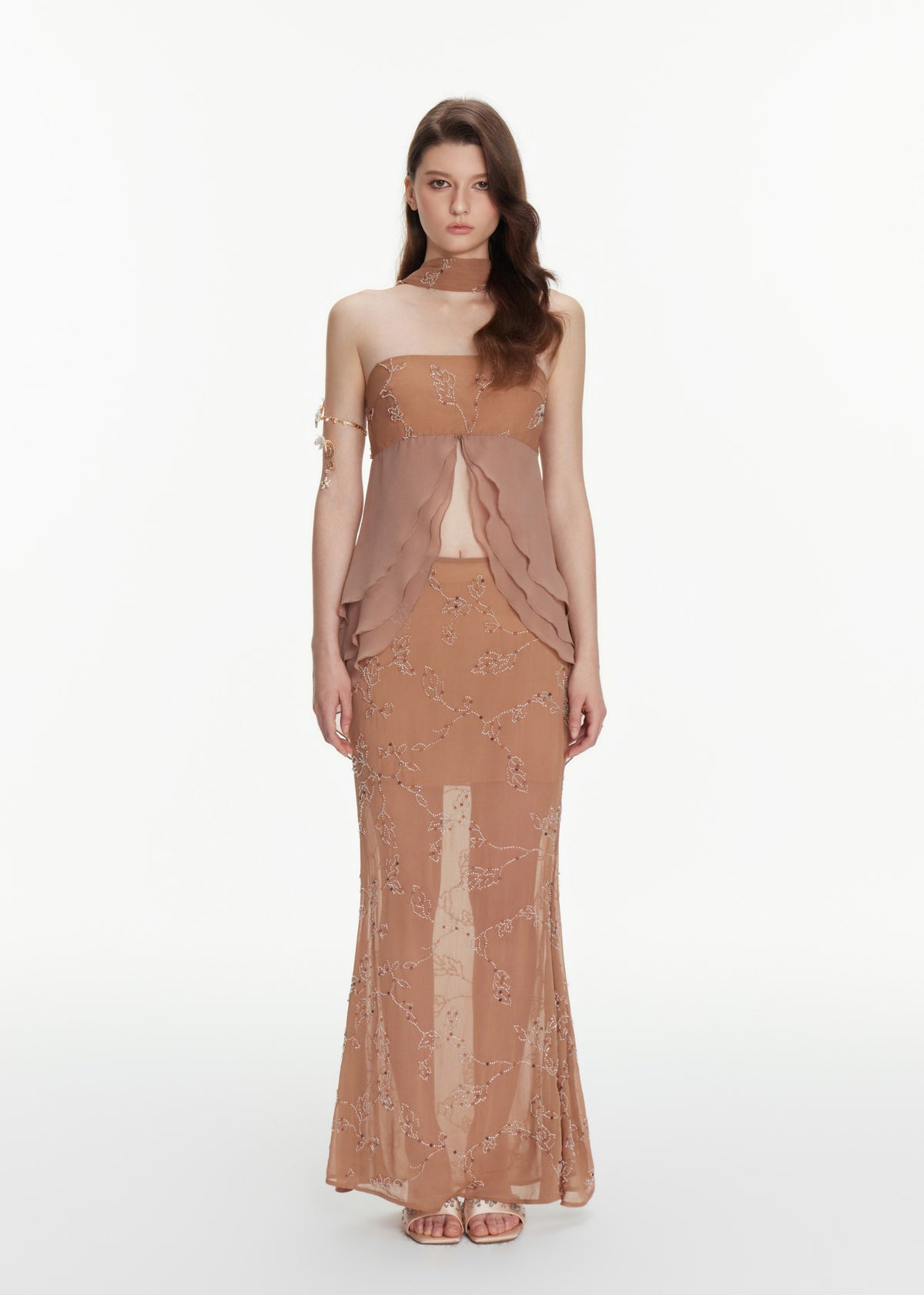 Sienna Beaded Low Waist Maxi Skirt