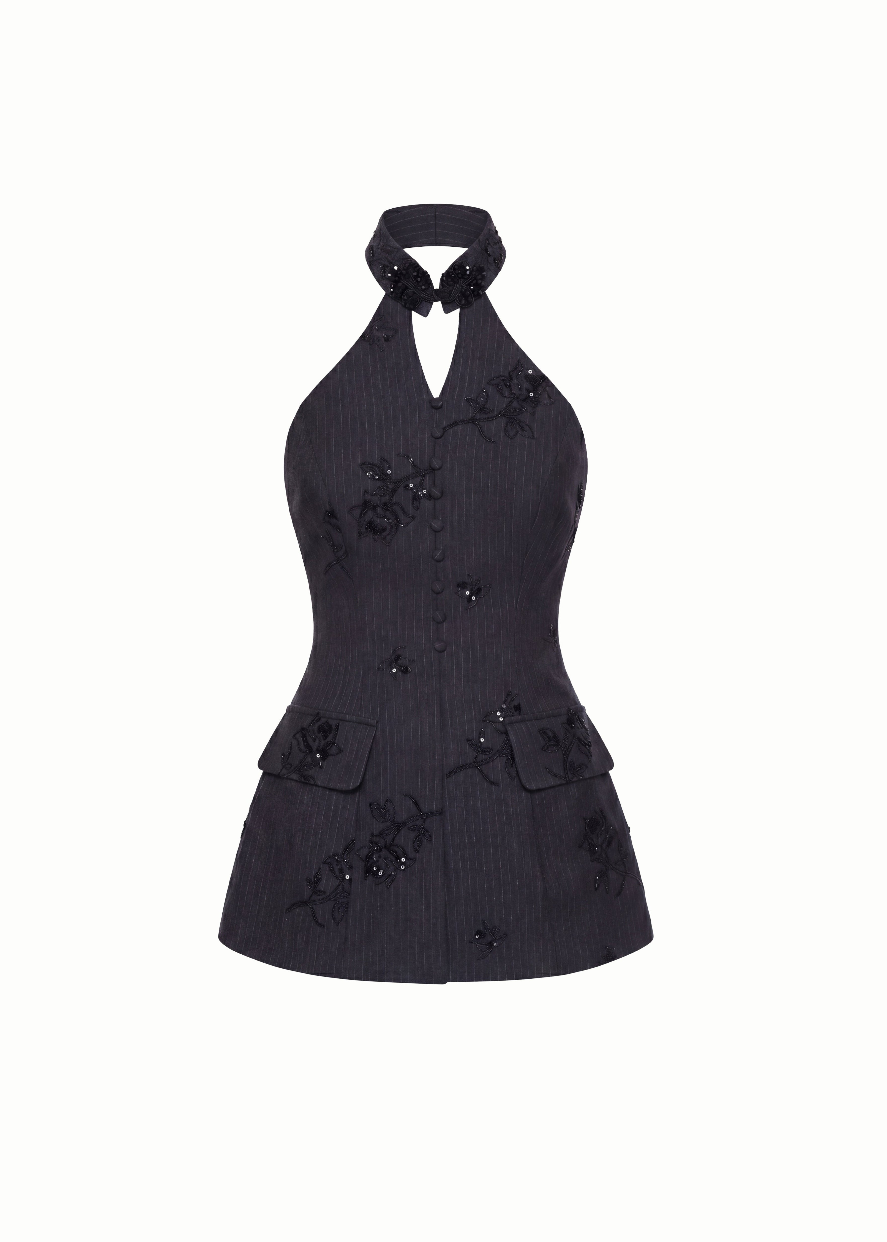 Hourglass Tailored Top with Mandarin Collar