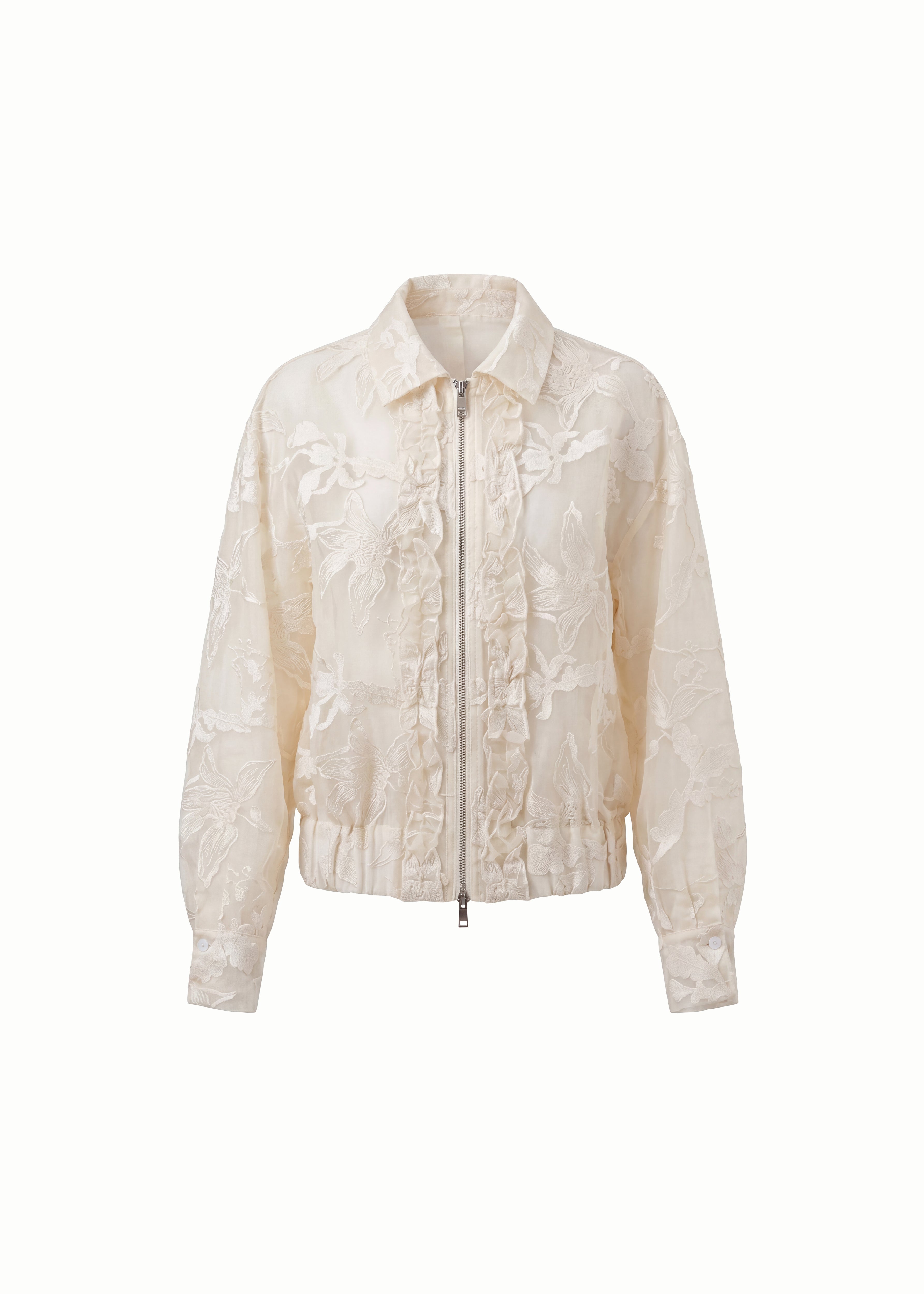 Embroidered Ruffle Jacket