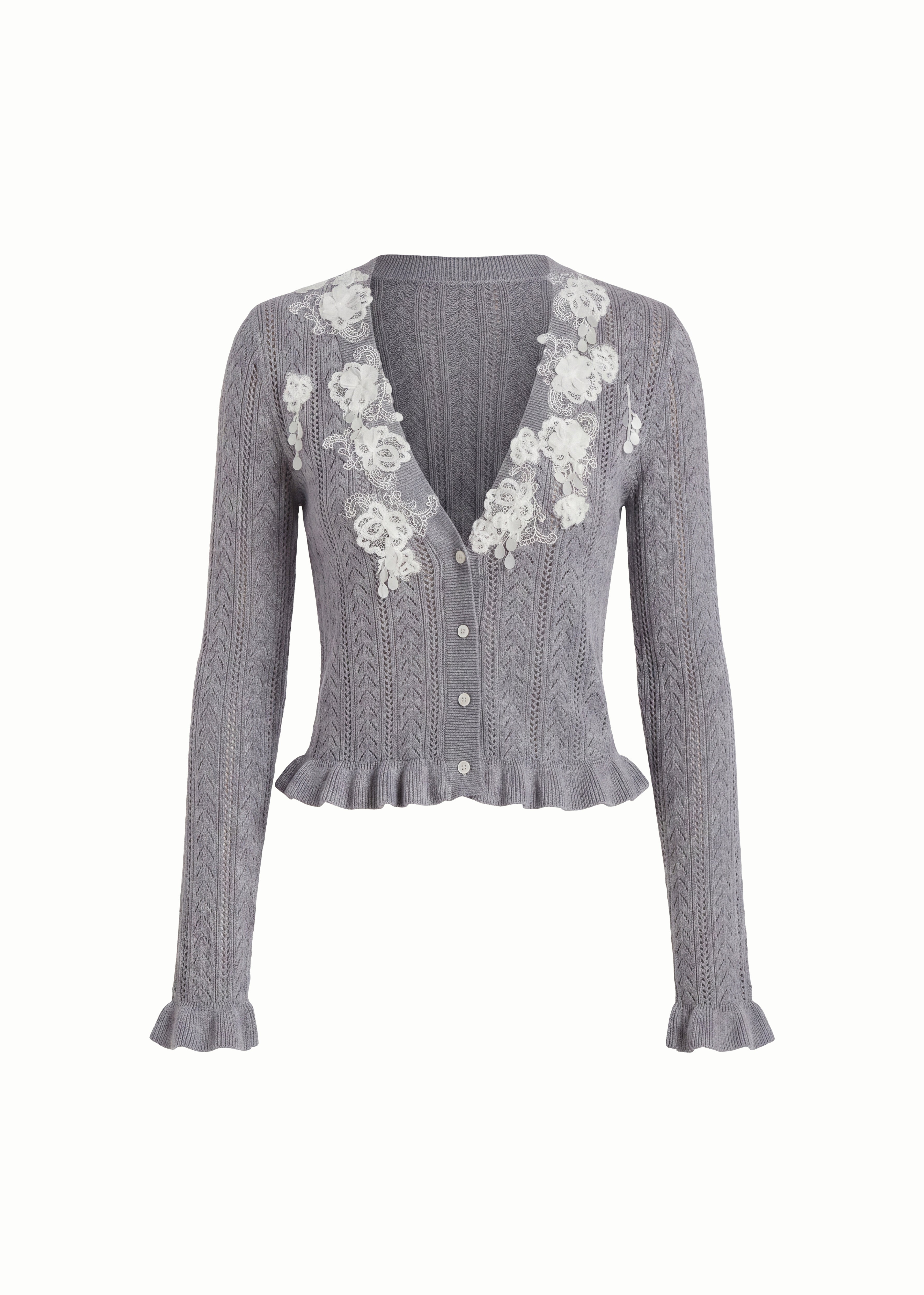 V Neck Embroidered Sweater