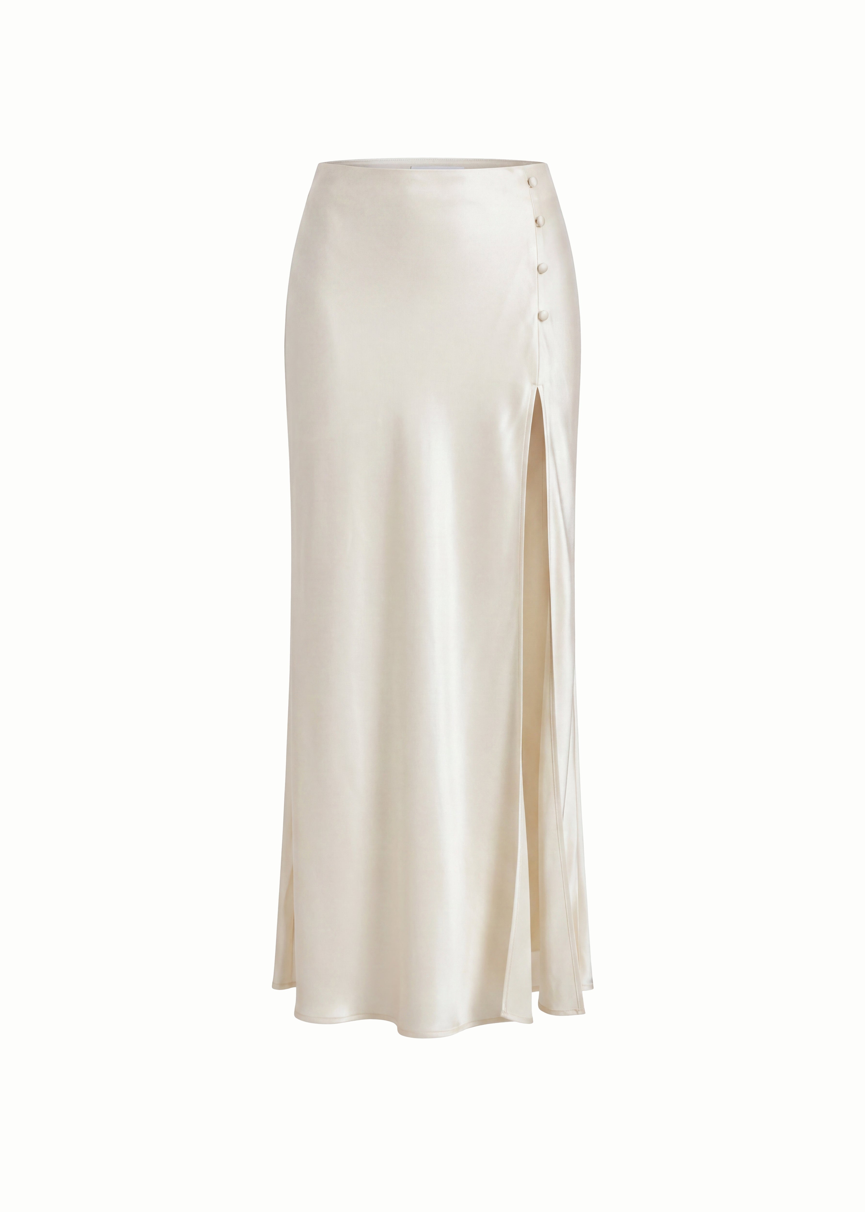 Women's White Slit-Hem Maxi Skirt