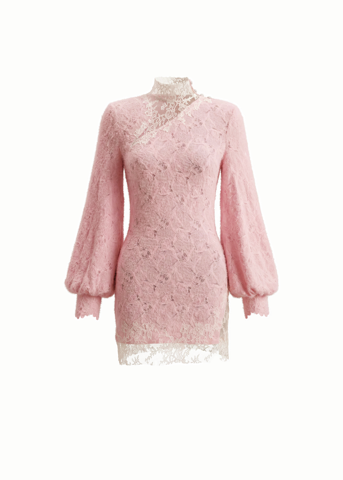 Eira Lace Panel Mock Neck Dress