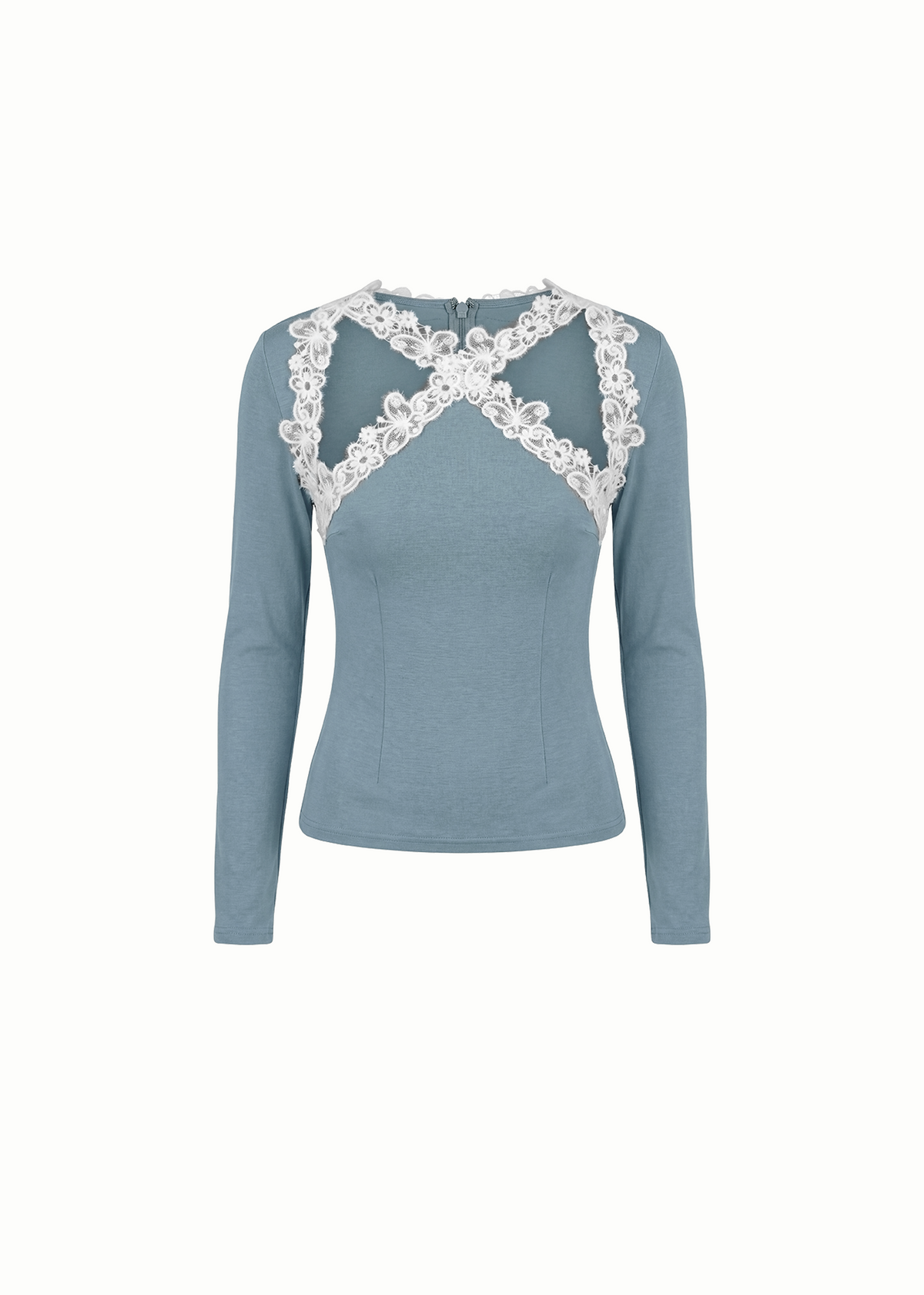 Lace Trimmed Cross Front Halter Top