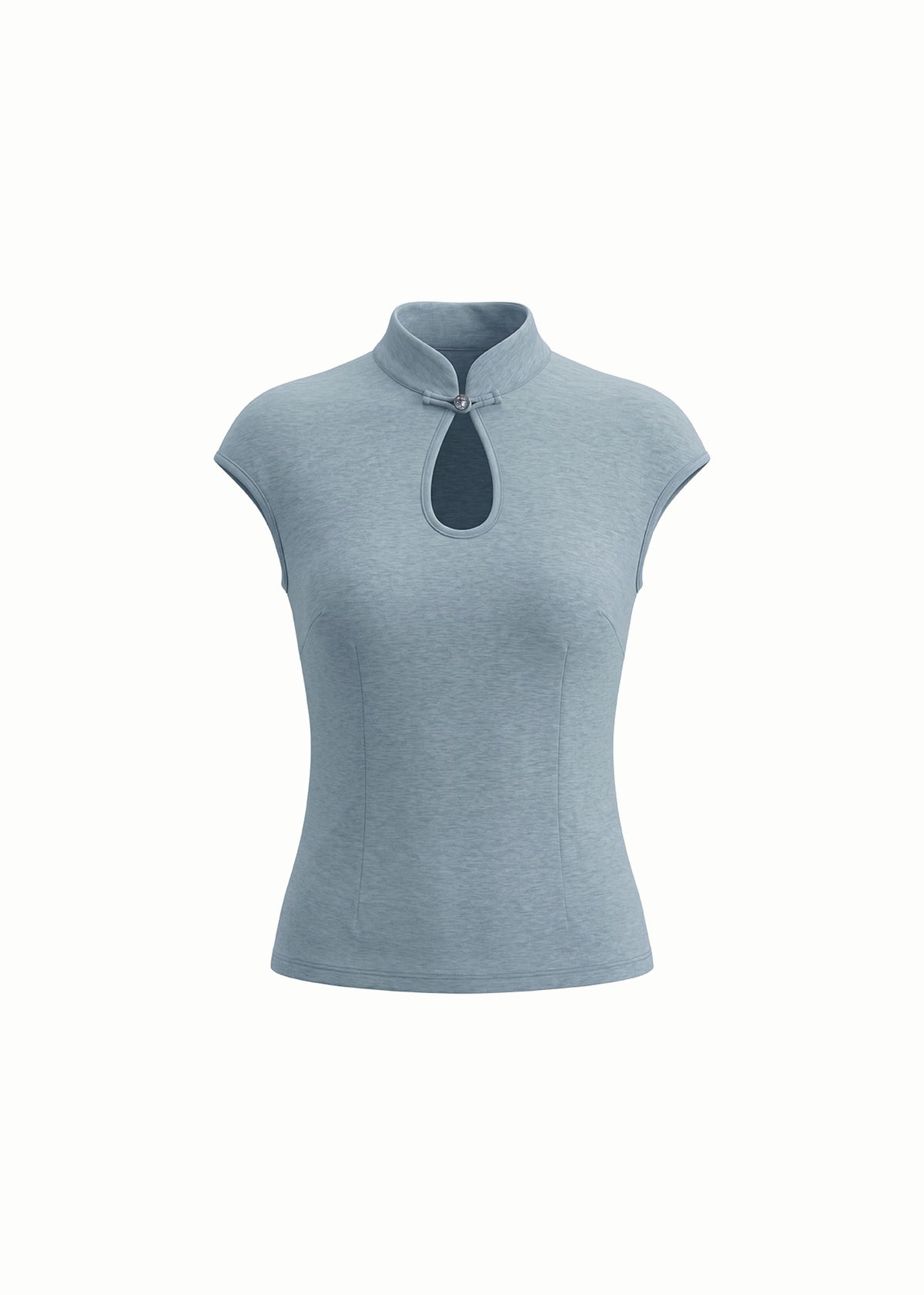 Mandarin Style Keyhole Cutout Top