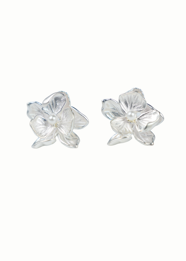 Metallic Orchid Stud Earrings