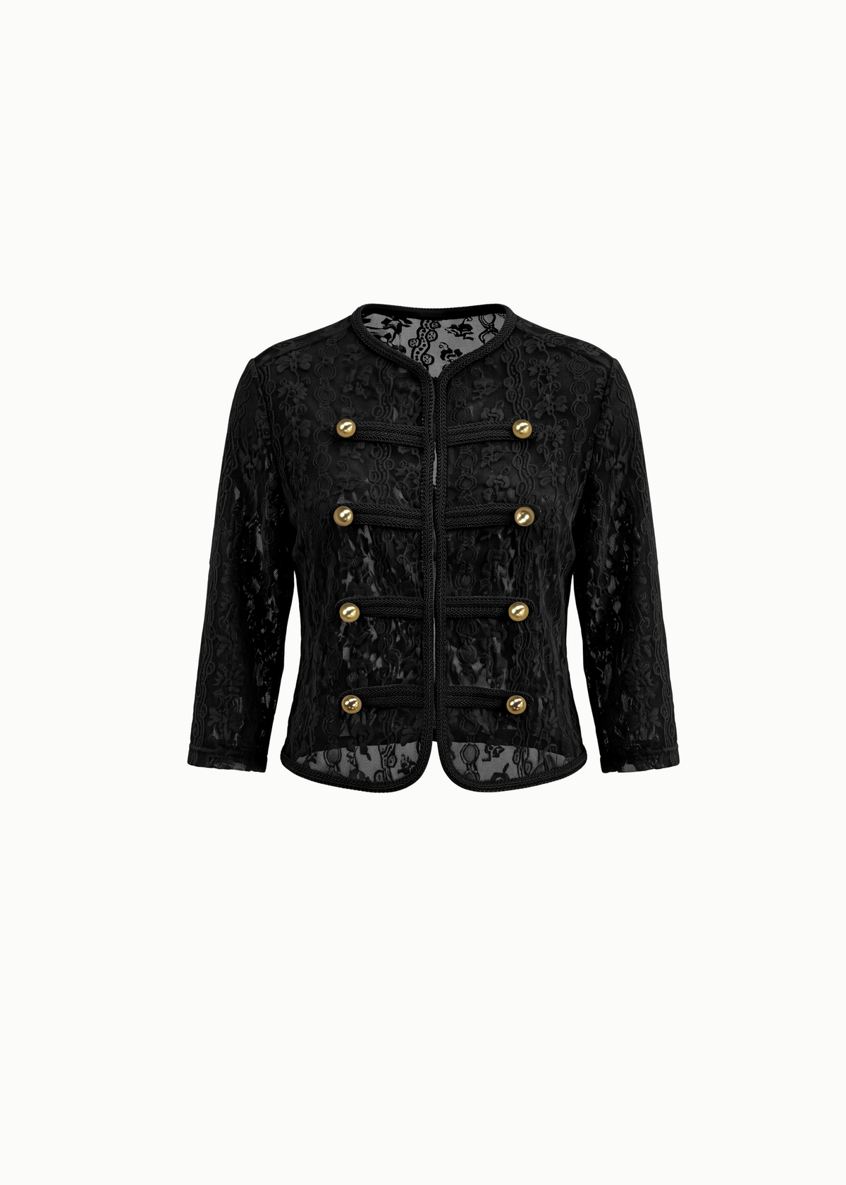 Napoleon Style Lace Top In Black