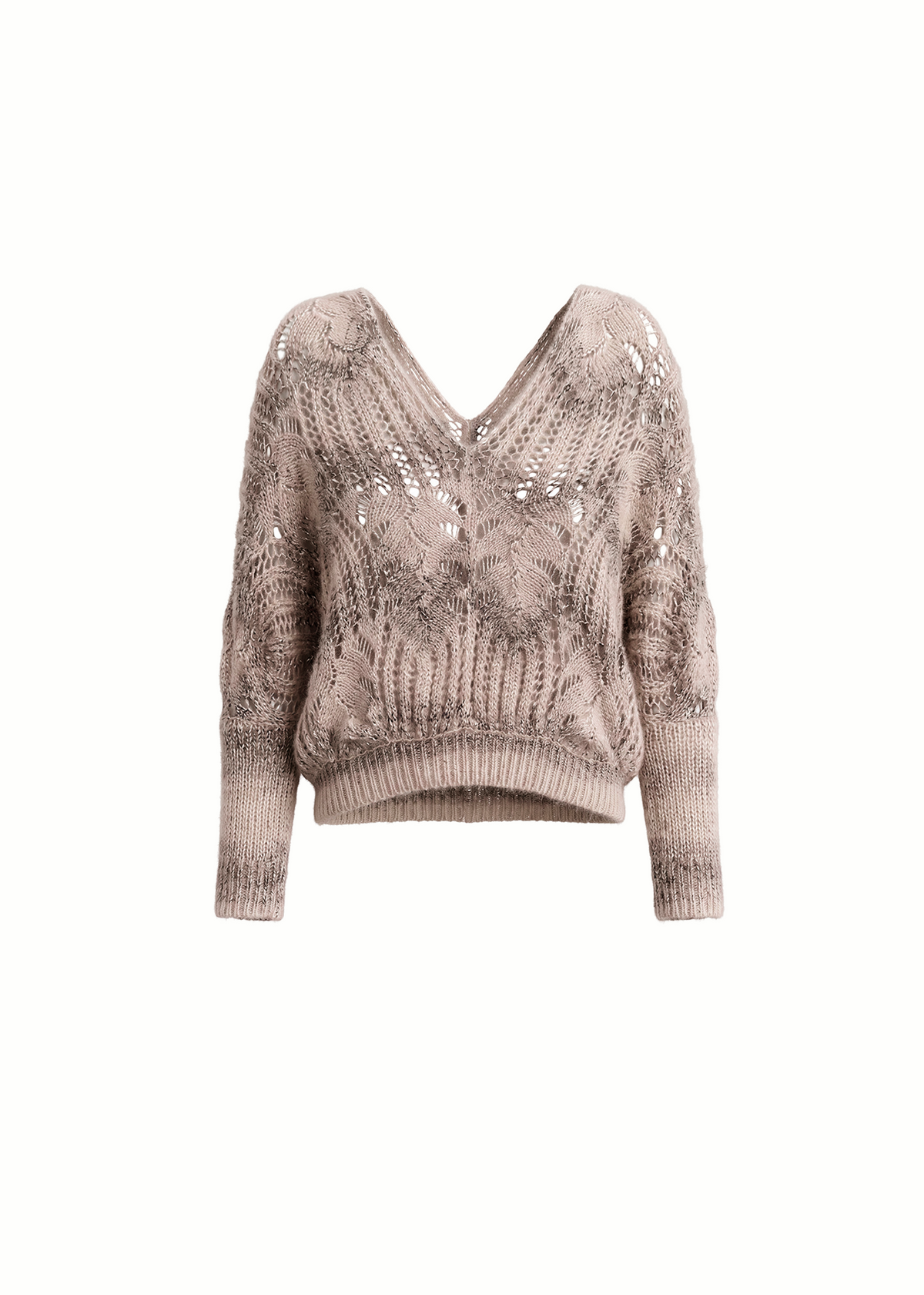 Open Knit V Neck Sweater