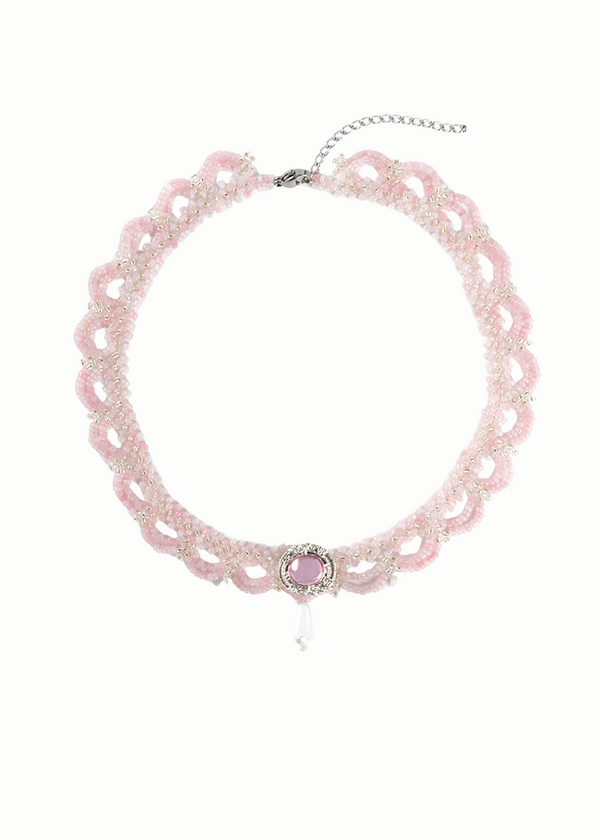 Pearl Drop Beaded Choker Necklace