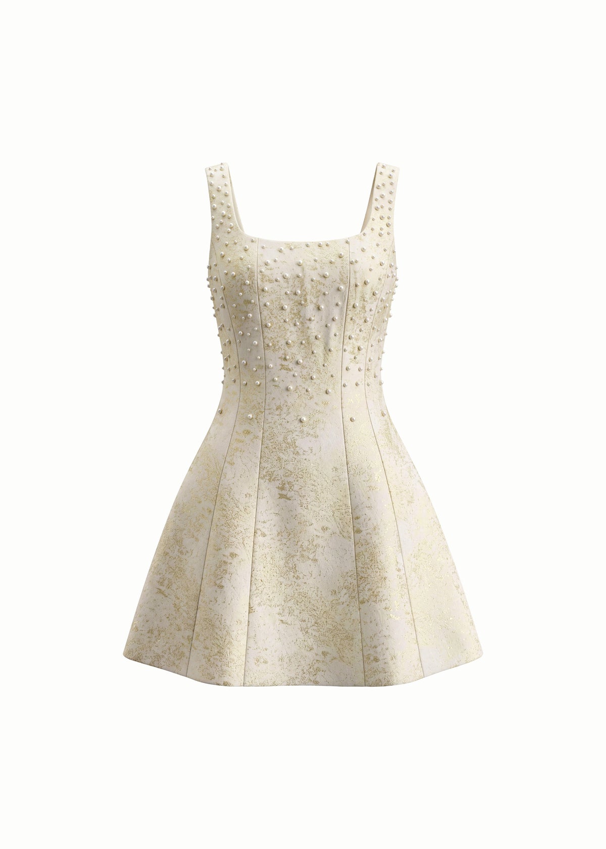 Pearl Embellished Jacquard Mini Dress