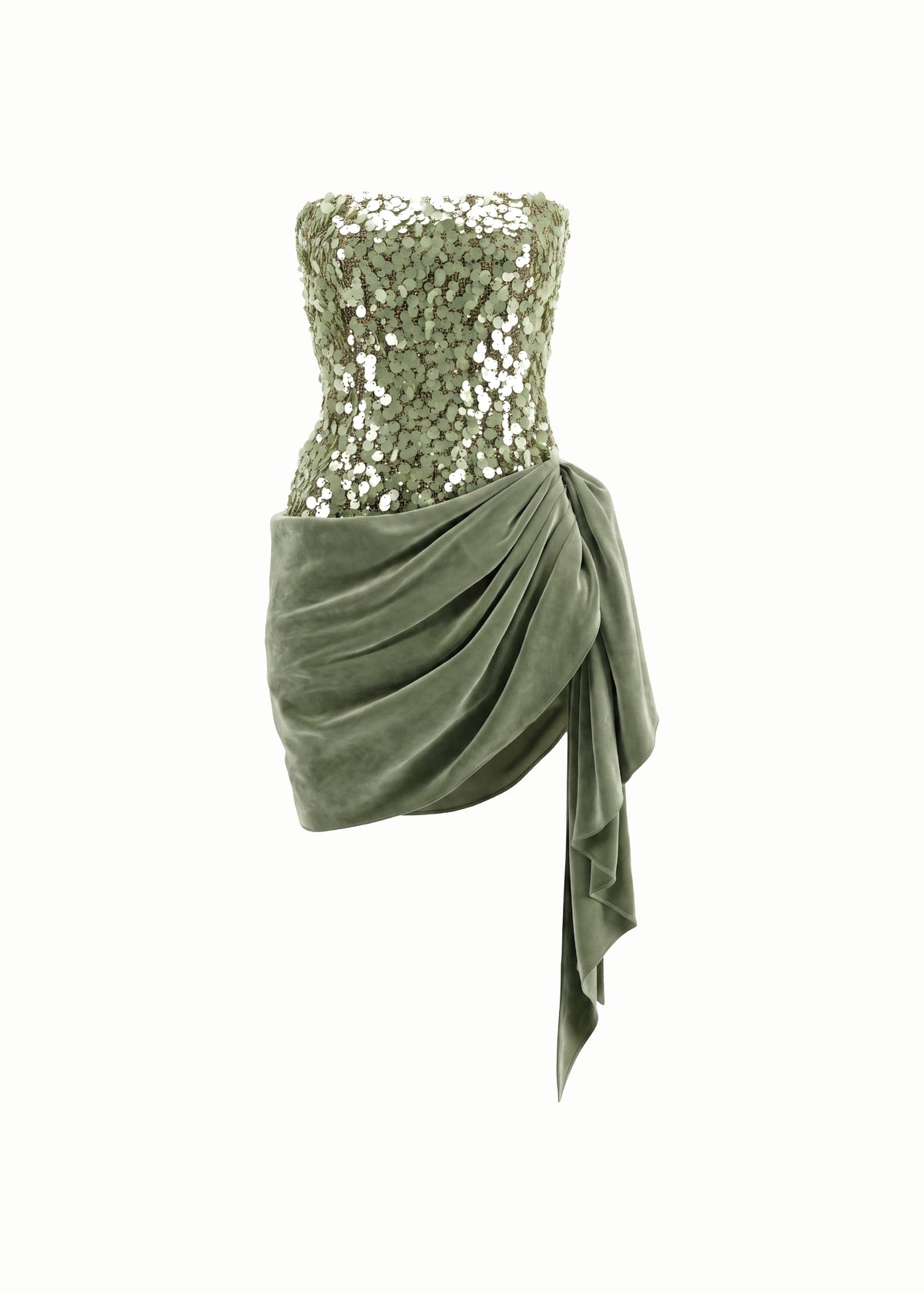 Sequined Asymmetric Wrap Dress