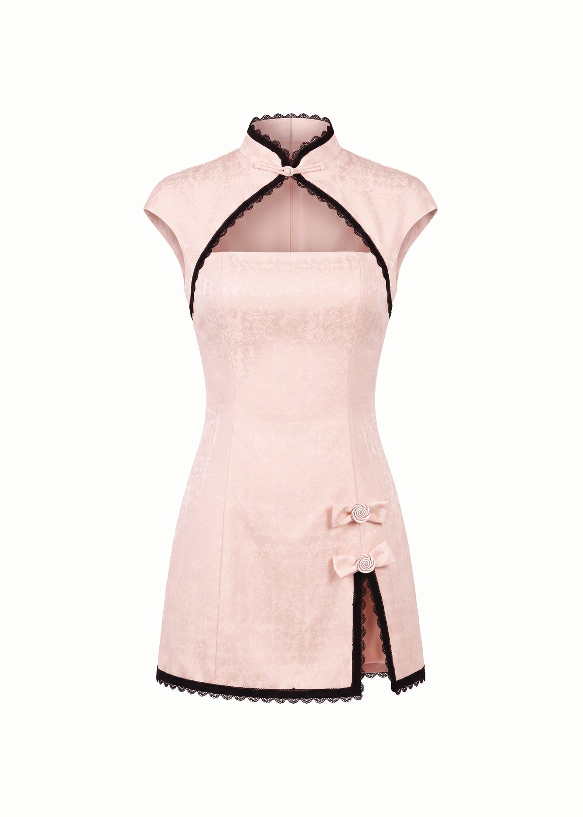 Wool Blend Textured Jacquard Qipao Dress