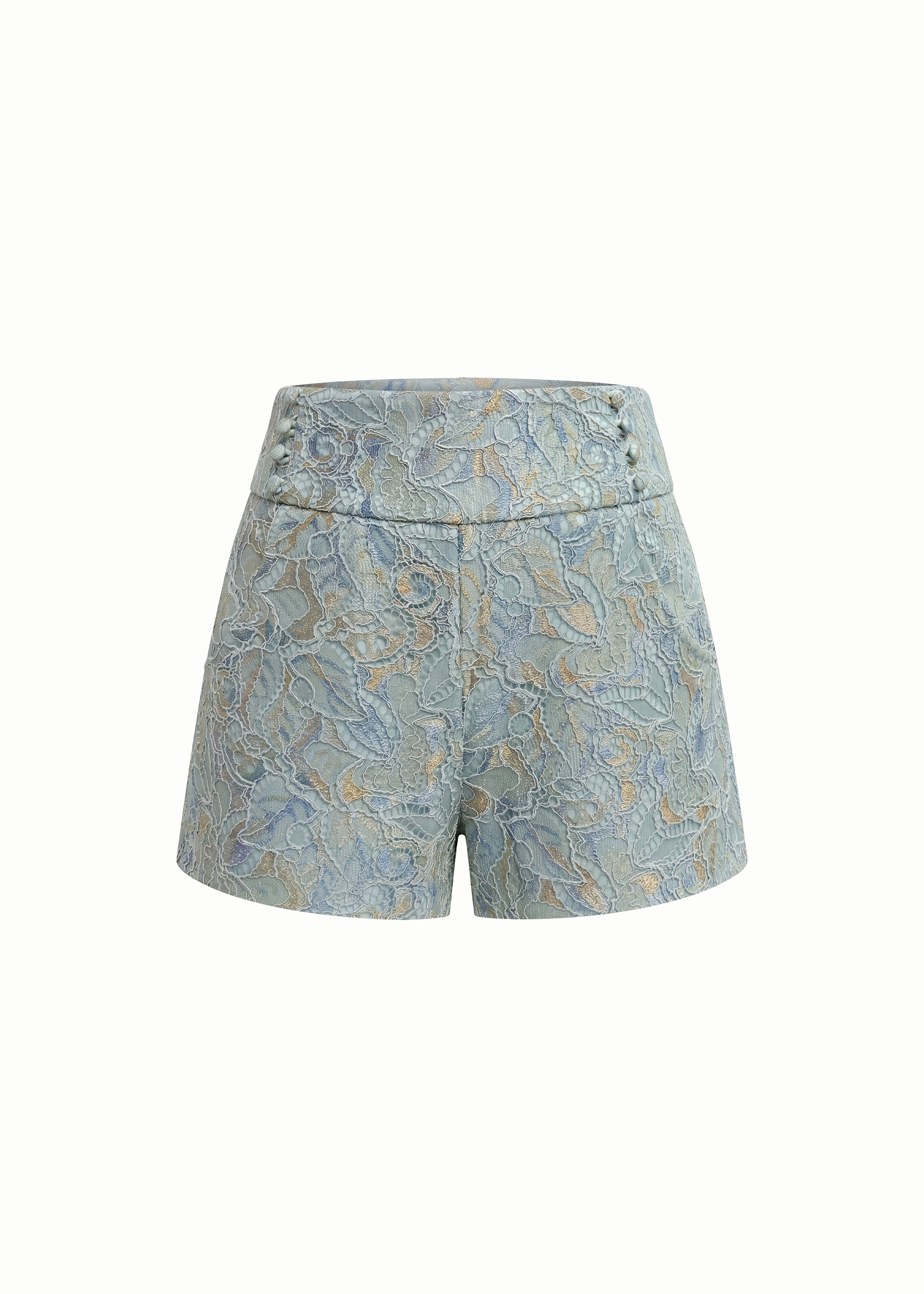 Elodie High Waisted Tailored Shorts in Mint
