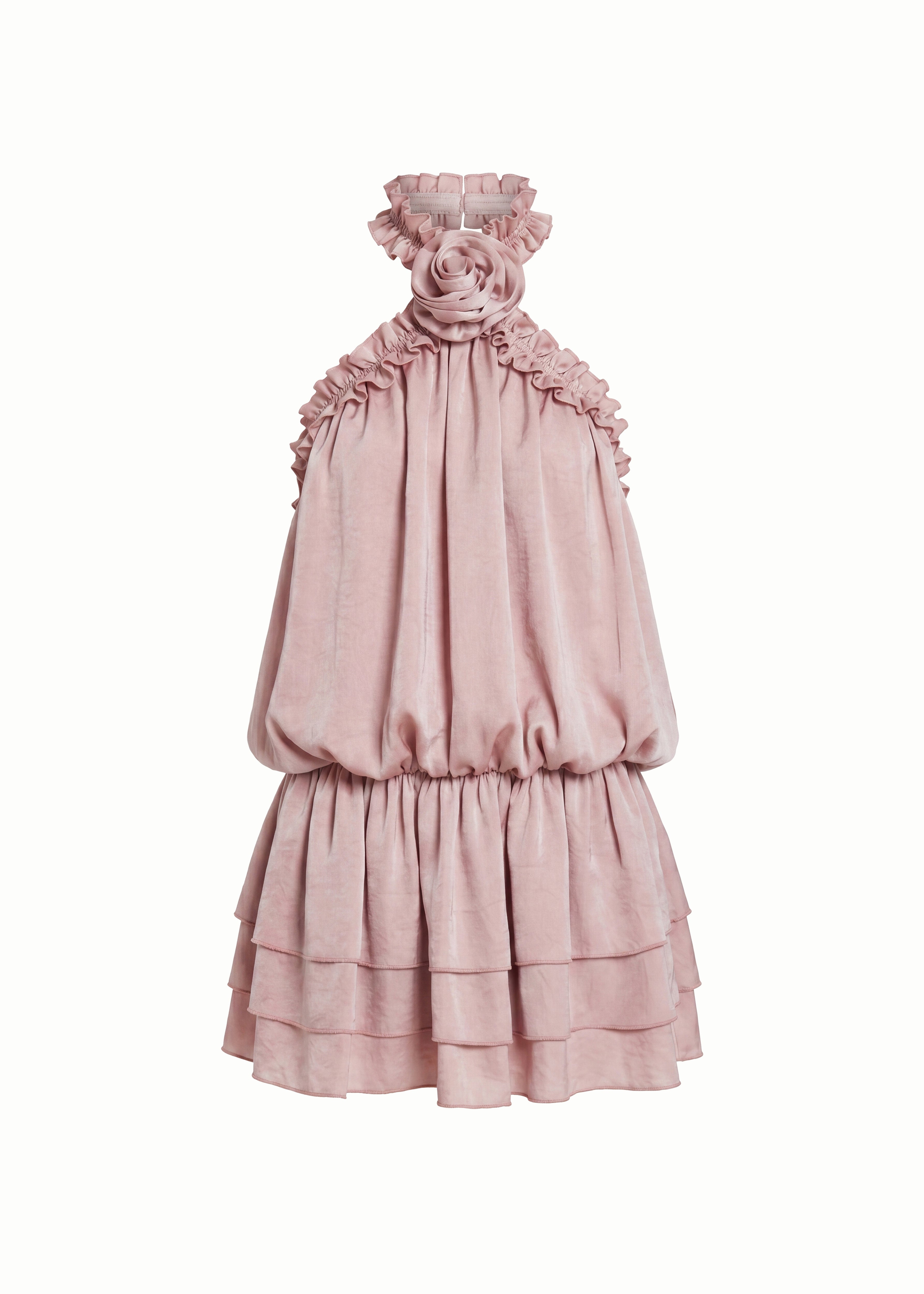 Flora Halter Neck Ruffle Dress