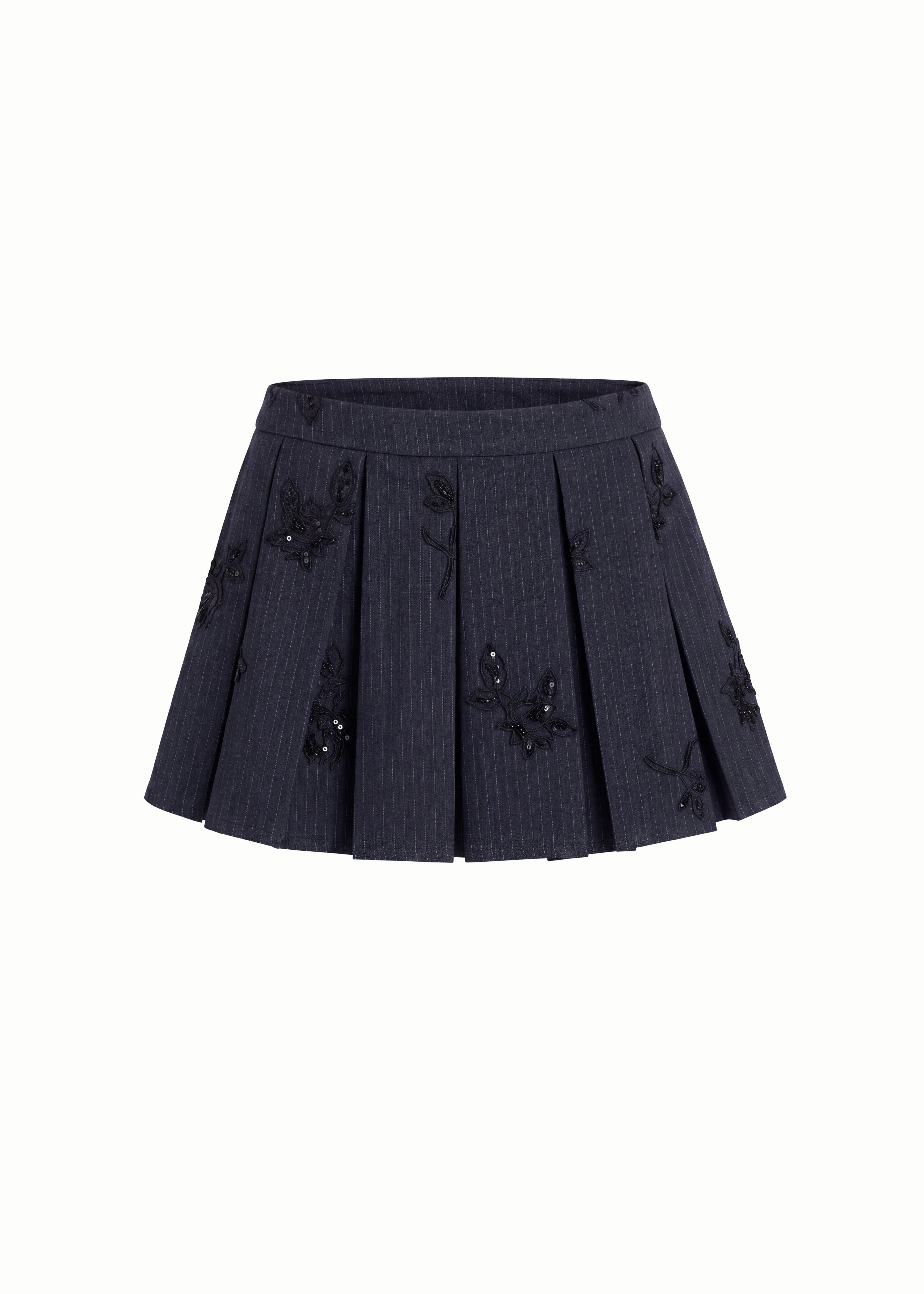 Jacquard Pleated Mini Skirt