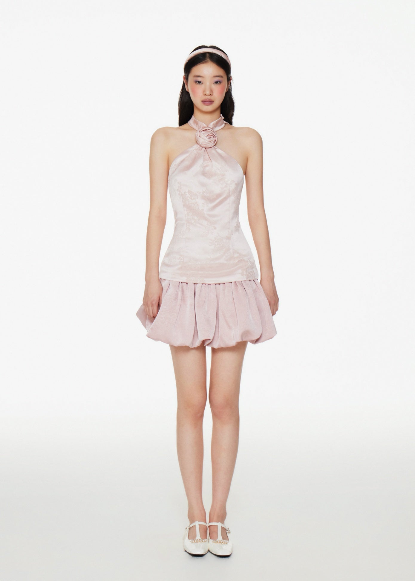 Pink Bubble Flared Skirt