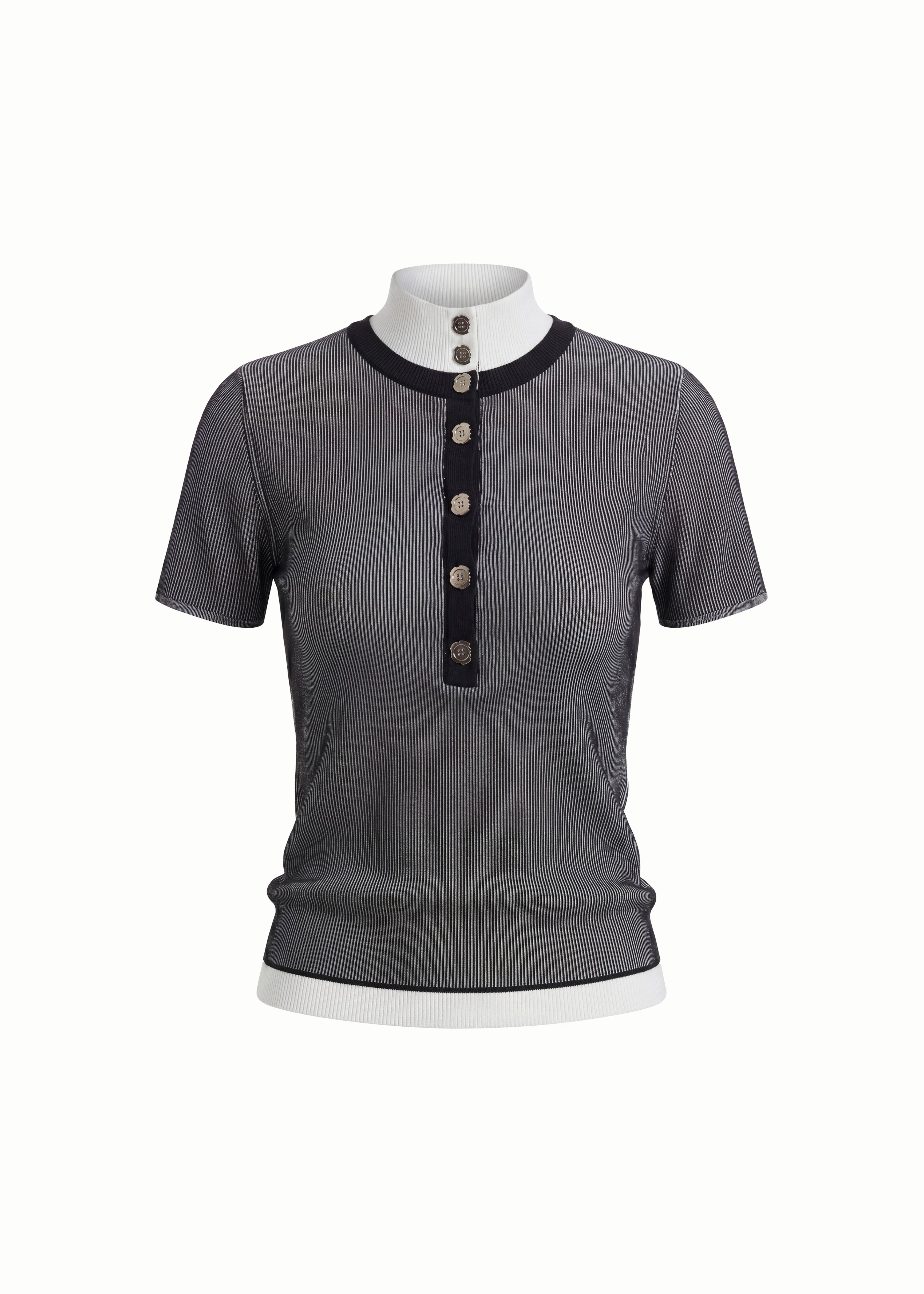 Layered High Neck Short Sleeve Top