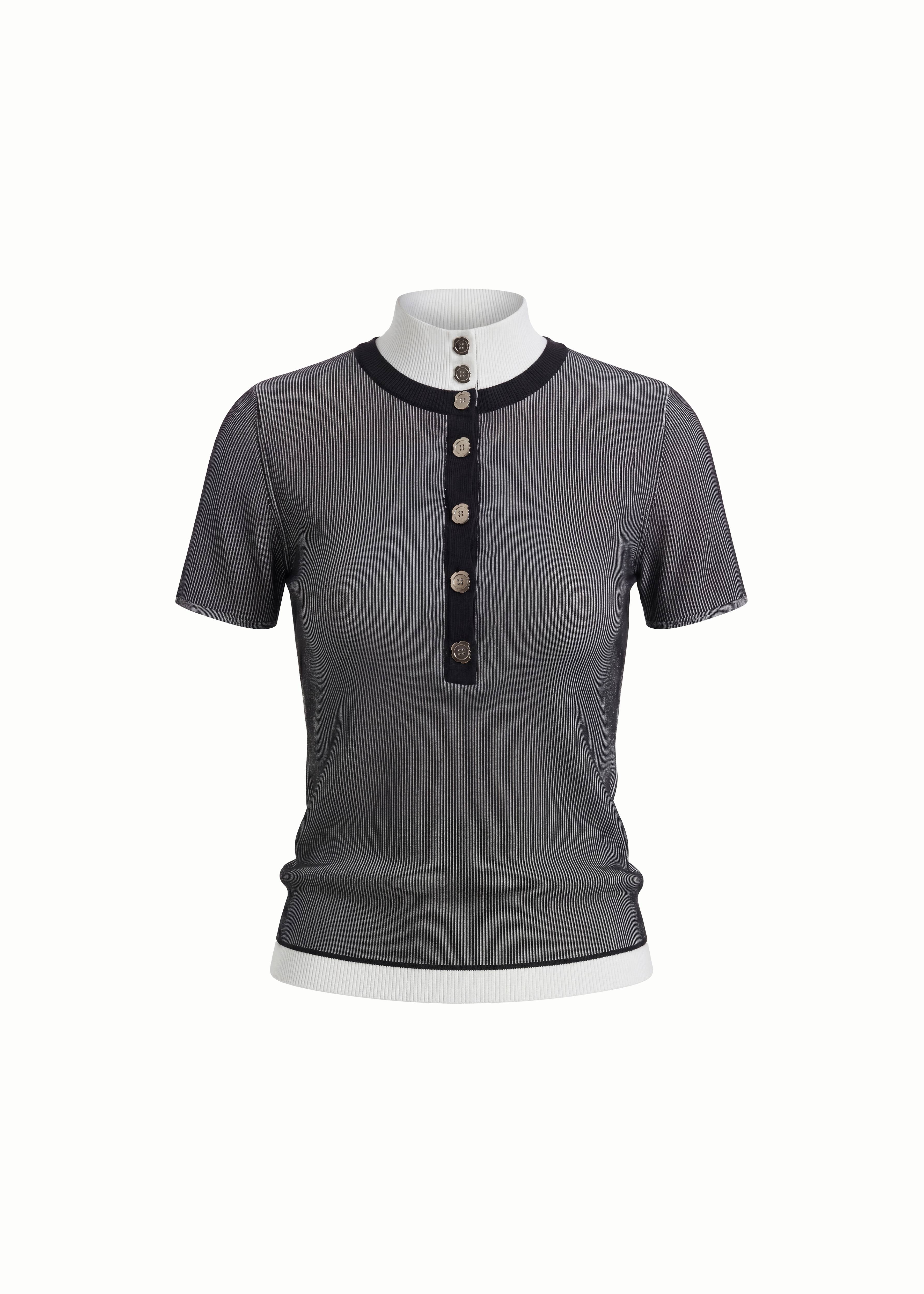 Layered High Neck Short Sleeve Top